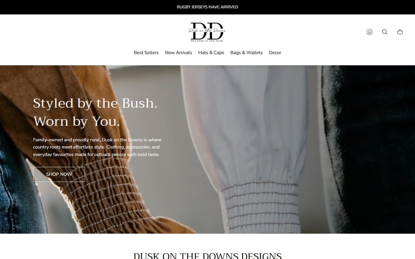 Homepage of Dusk on the Downs, duskonthedowns.com.au, captured September 2026
