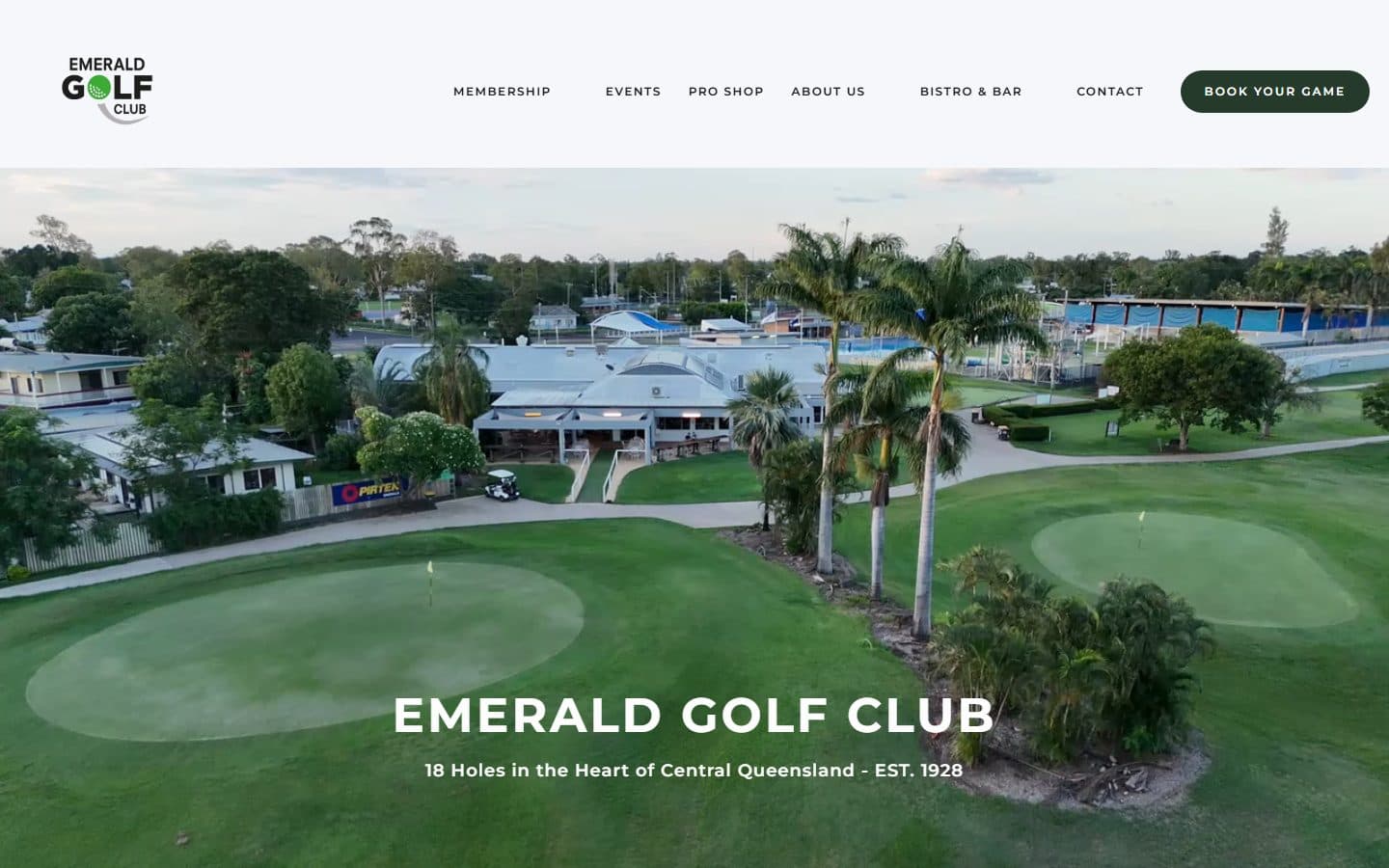 Homepage of Emerald Golf Club, emeraldgolfclub.com.au, captured September 2026